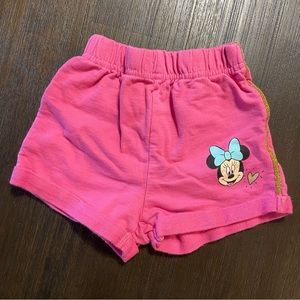 Disney Junior Minnie Mouse Pink shorts with Gold Stripe toddler size 3T